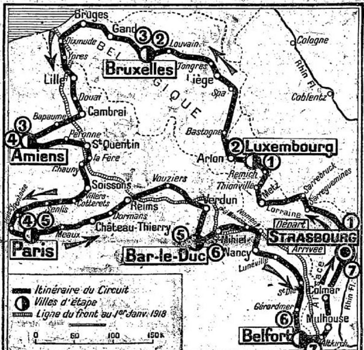 Strecke des historischen "Omloops" Strecke des historischen "Omloops"