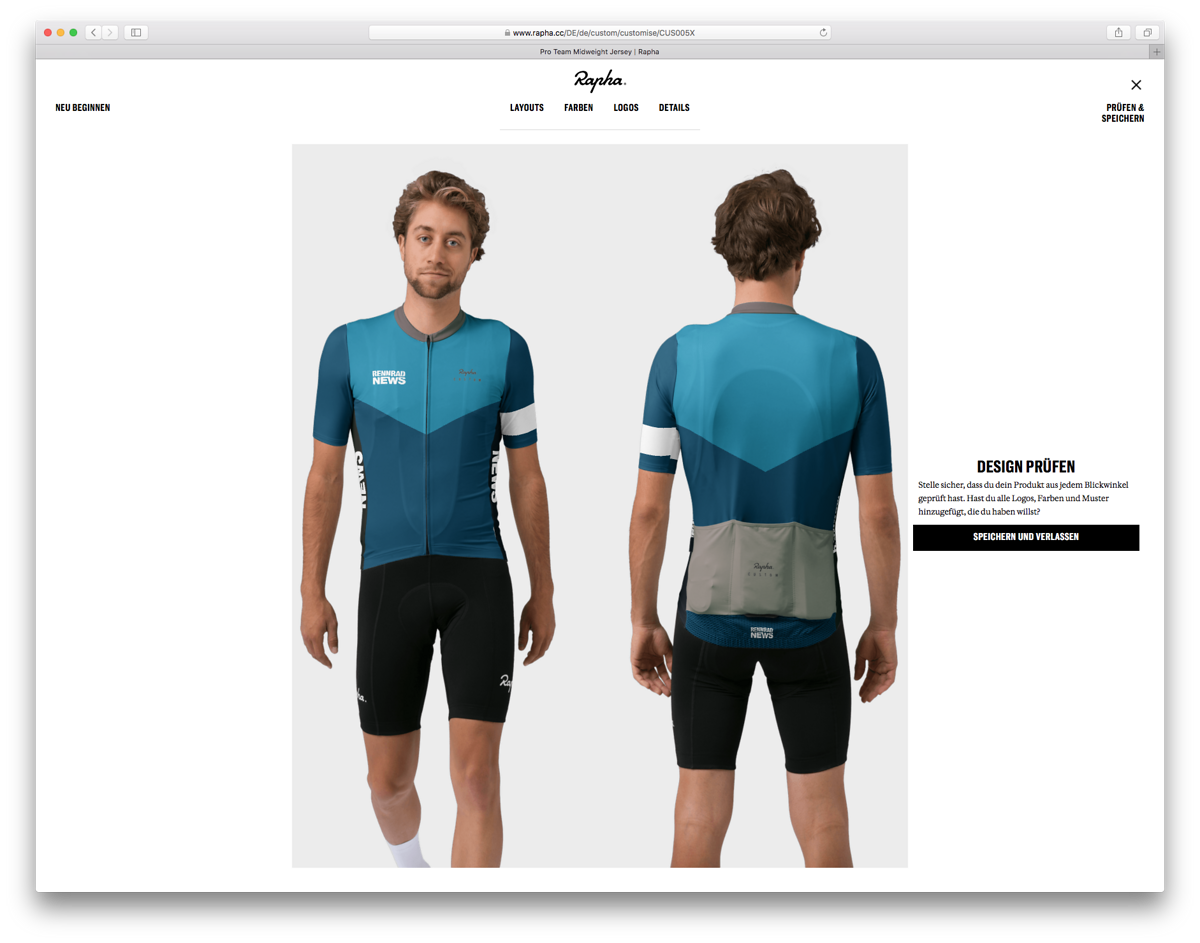 Rapha Custom Jersey im Rennrad-News Design Rapha Custom Jersey im Rennrad-News Design