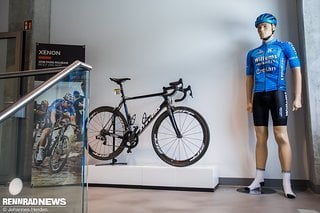 Auch das Paris-Roubaix-Rad von Wout van Aert war ausgestellt