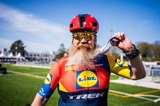 Nach einem unglücklichen Defekt war Mads Pedersen über seinen dritten Platz etwas enttäuscht Nach einem unglücklichen Defekt war Mads Pedersen über seinen dritten Platz etwas enttäuscht