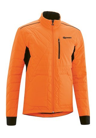 Die Mula-Primaloft-Jacke kommt im schlichen schwarz oder, wie hier im Bild, in "red orange" daher