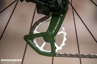 Auch der Ceramicspeed Käfig wurde lackiert