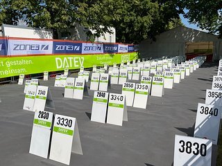 Hier werden am Renntag die Wechselbeutel für das Radfahren liegen.