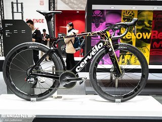 Am Stand von SRAM in Taipeh war das Cervélo S5 in Sonderlackierung zu sehen