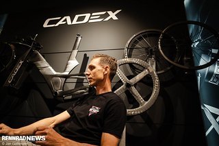 In der Cadex Ecke mit dem Tria Bike von Kristian Blummenfelt ist der Zeitfahrspezialist gut aufgehoben,