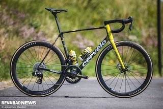 Ein offenkundig neues Cervélo R5 bei Visma | Lease a Bike. Ein offenkundig neues Cervélo R5 bei Visma | Lease a Bike.