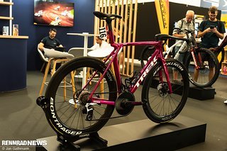 Das Trek Madone in Sonderlackierung für Mads Pedersen. Das Trek Madone in Sonderlackierung für Mads Pedersen.