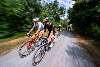 Peter Sagan und Daniel Oss (links) waren auch bei den Rides.