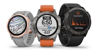 Mitglieder der neuen Garmin fenix 6 Familie 6S Pro - 6X Pro Solar und