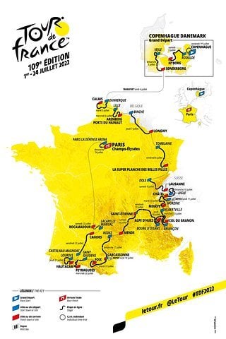 Die Tour de France Strecke 2022