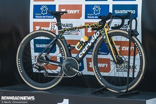 Das schnellste Rad bei den Frauen: Pauline Ferrand-Prevots Cervélo S5. Das schnellste Rad bei den Frauen: Pauline Ferrand-Prevots Cervélo S5.