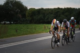 Der deutsche Meister Pascal Ackermann konnte nicht mehr in das Rennen eingreifen.