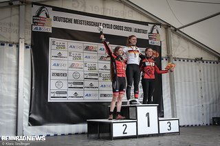 Das Podium der U23 Frauen: Judith Krahl (1.), Emma Eydt (2.), Nina Krüderle (3.)