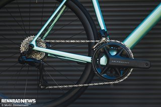 Kaum zu glauben: An der getesteten Shimano Ultegra-Variante ist ein Shimano Ultegra-Antrieb verbaut