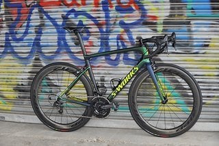 Die Campagnolo Record-Gruppe gab es am S-Works Tarmac nur im Individualaufbau