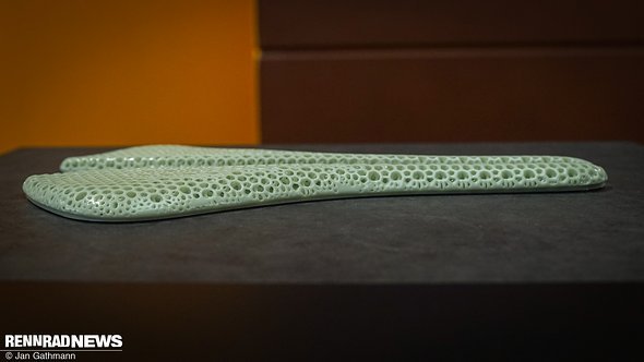 Die Satteldecke aus dem 3D-Drucker ist flach und leicht – sie soll 30 g sparen gegenüber der normalen Antares-Decke Die Satteldecke aus dem 3D-Drucker ist flach und leicht – sie soll 30 g sparen gegenüber der normalen Antares-Decke